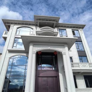 太原白麻别墅外墙干挂石材效果示例