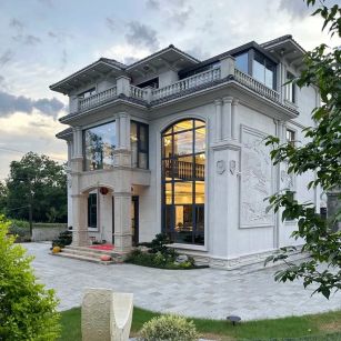 太原 白麻花岗岩私人别墅干挂石材豪华定制