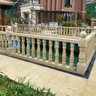 太原黄金麻花岗岩石材栏杆，扶手，将军柱，花瓶柱