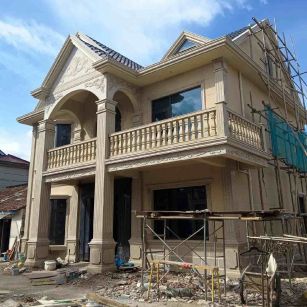 太原 黄金麻花岗岩石材私人别墅雕花门楼柱阳台栏杆