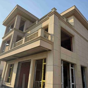 太原 黄金麻花岗岩石材荔枝面外墙干挂效果展示