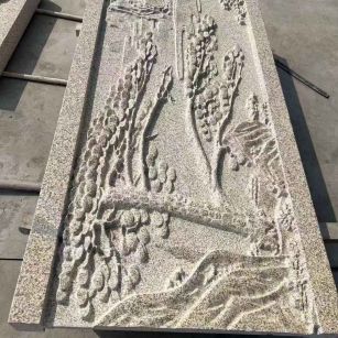 太原 黄金麻雕刻板浮雕迎客松