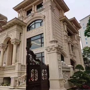 太原 黄金麻花岗岩别墅外墙干挂效果展示