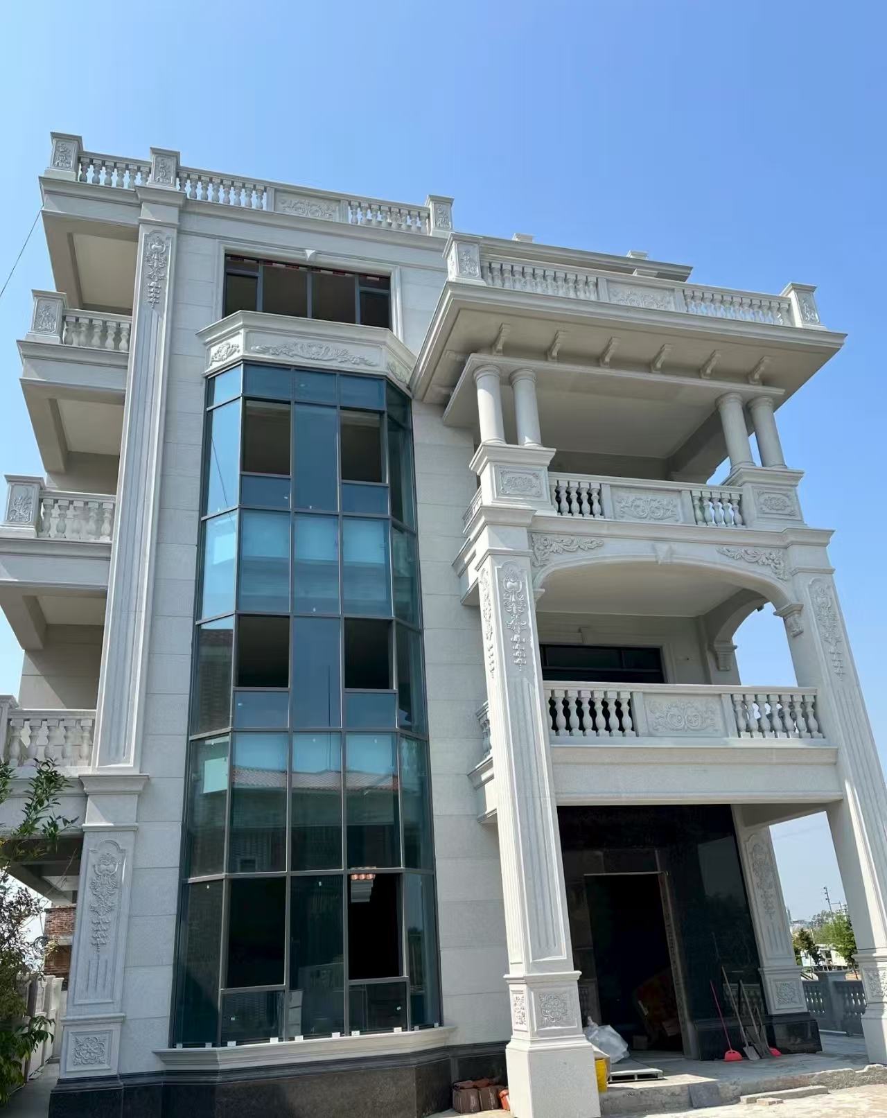 太原 白麻花岗岩别墅外墙干挂效果展示