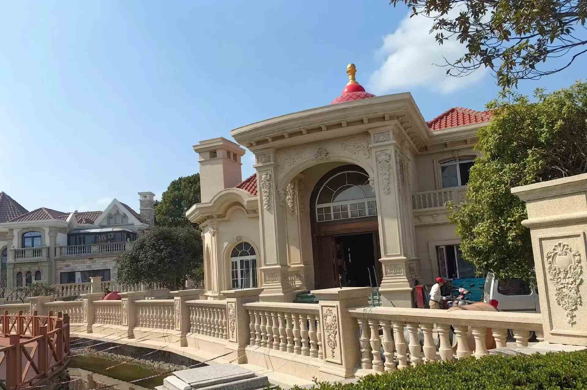 太原 黄金麻花岗岩欧式别墅