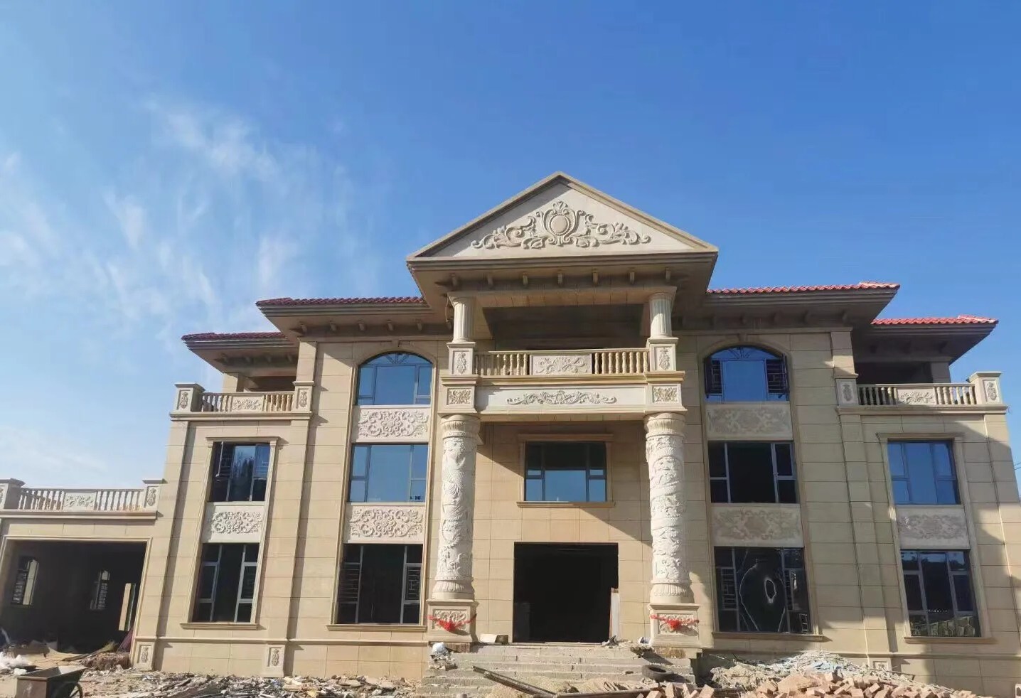 太原 黄金麻花岗岩别墅外墙干挂