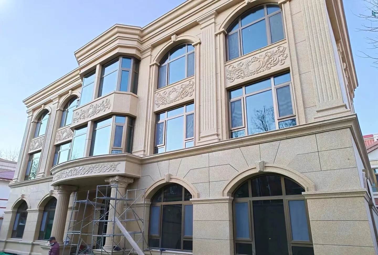 太原 黄金麻花岗岩别墅外墙干挂